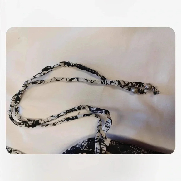 Free People Print Sheer Chiffon Cold Shoulder  MIDI Dress Size Small - Picture 8 of 10